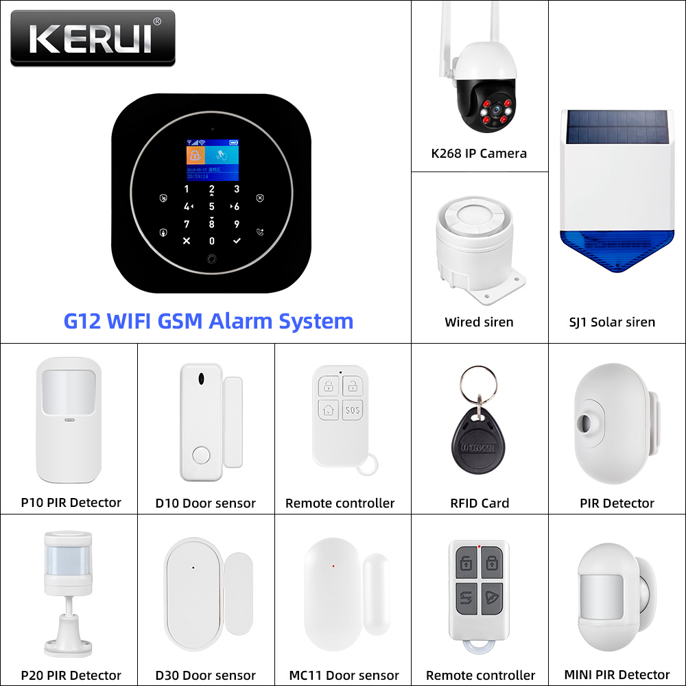 Home Security Siren - KERUI G12 2G Wifi نظام إنذار
