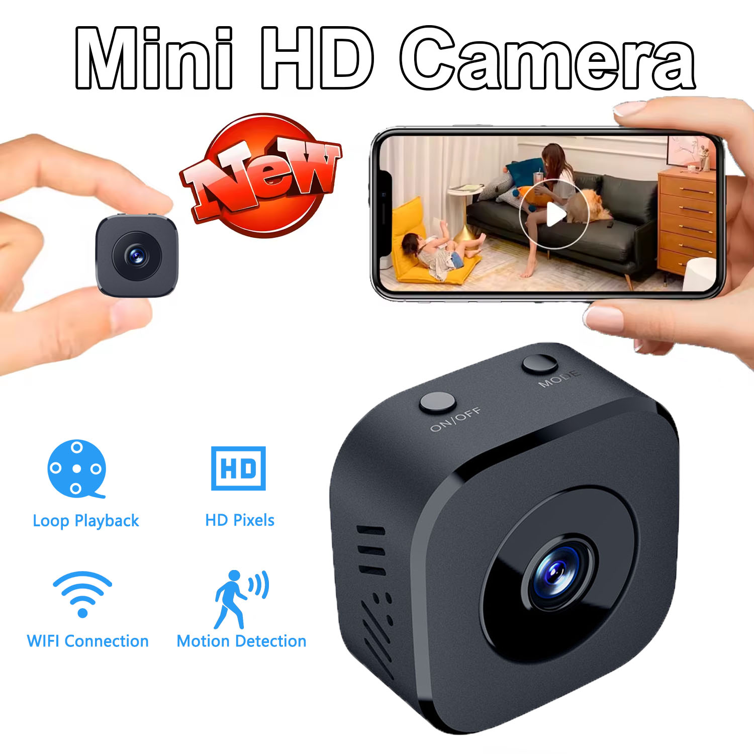 Home Security No Wifi Needed - كاميرا مراقبة 4K صغيرة كاملة الألوان