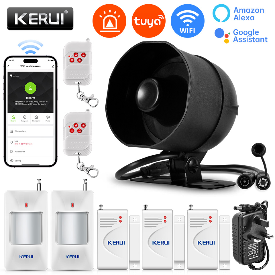 Home Security Siren - KERUI 120db نظام إنذار صفارة الإنذار