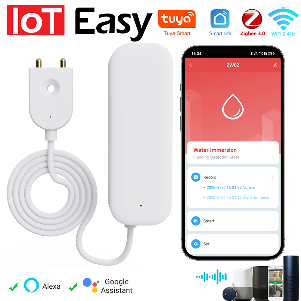 Home Security App - Tuya WiFi زيجبي استشعار المياه تسرب
