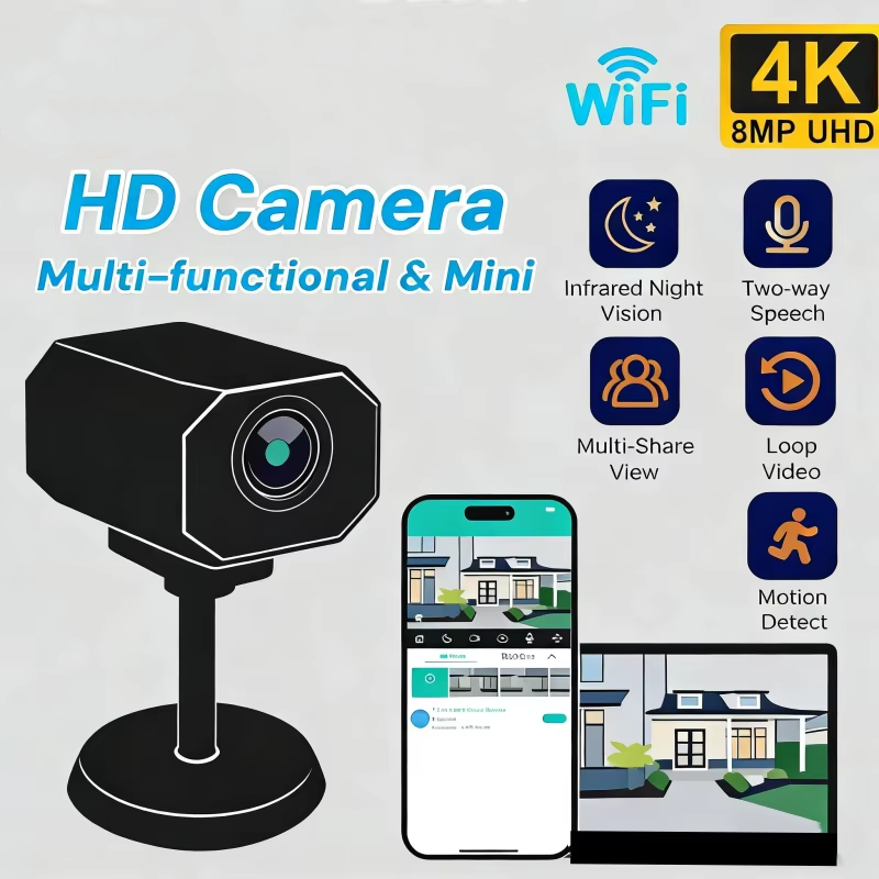 Home Security Recorder - كاميرا أمان WiFi بدقة 4K للمنزل،