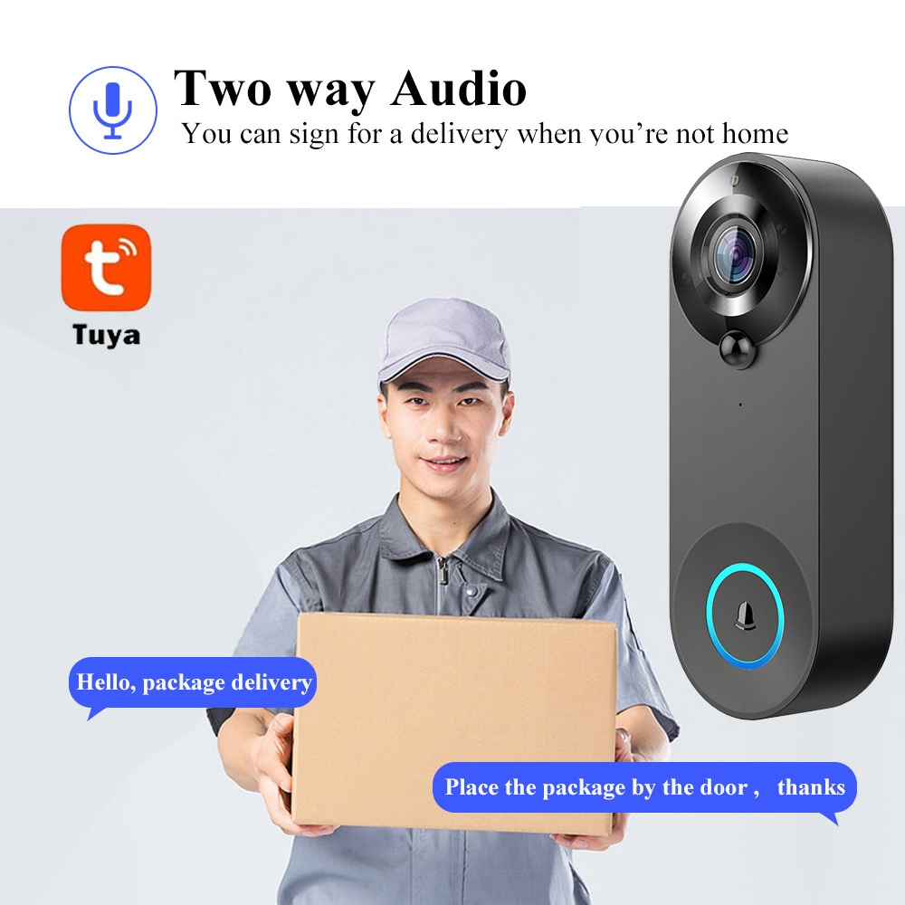 Tuya 1080P اللاسلكية جرس باب و - مراجعة Home Security No Wifi Needed وسعره