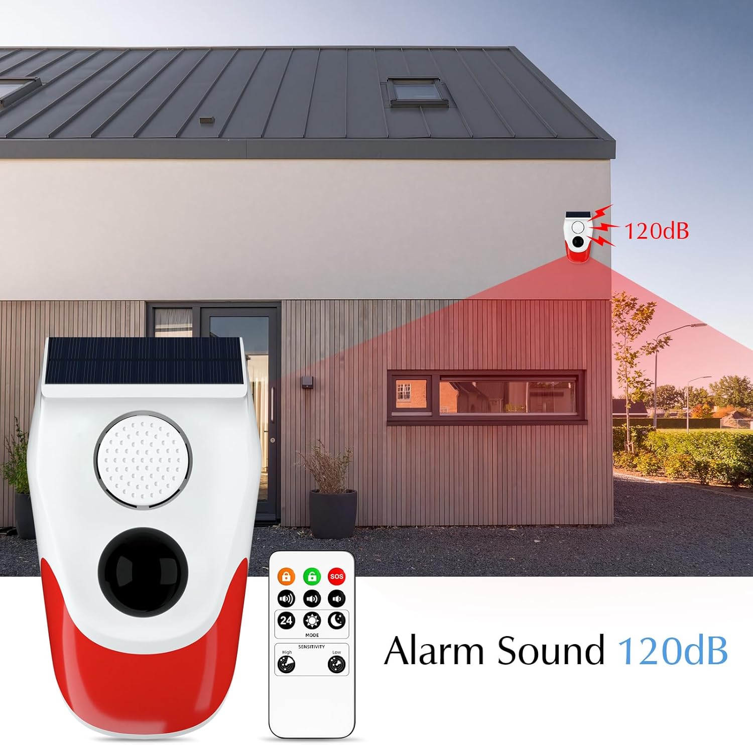مستشعر الحركة الشمسية إنذار خا - مراجعة Home Security Siren وسعره