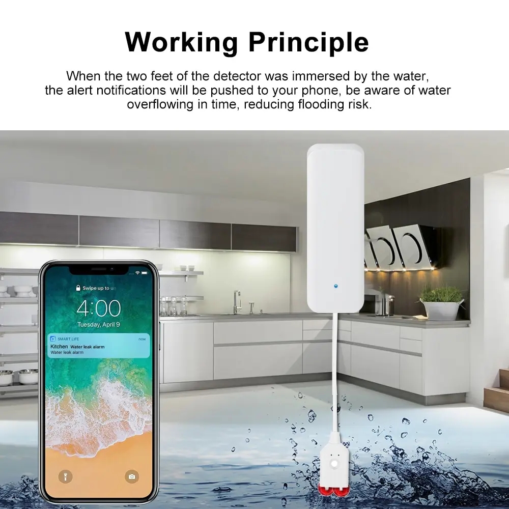 Tuya واي فاي الذكية تسرب الميا - مراجعة Home Security App وسعره
