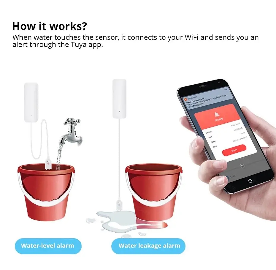 Tuya واي فاي الذكية تسرب الميا - مراجعة Home Security App وسعره