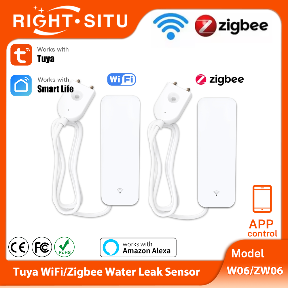 Tuya WiFi Zigbee مستشعر المياه - مراجعة Home Security Devices وسعره