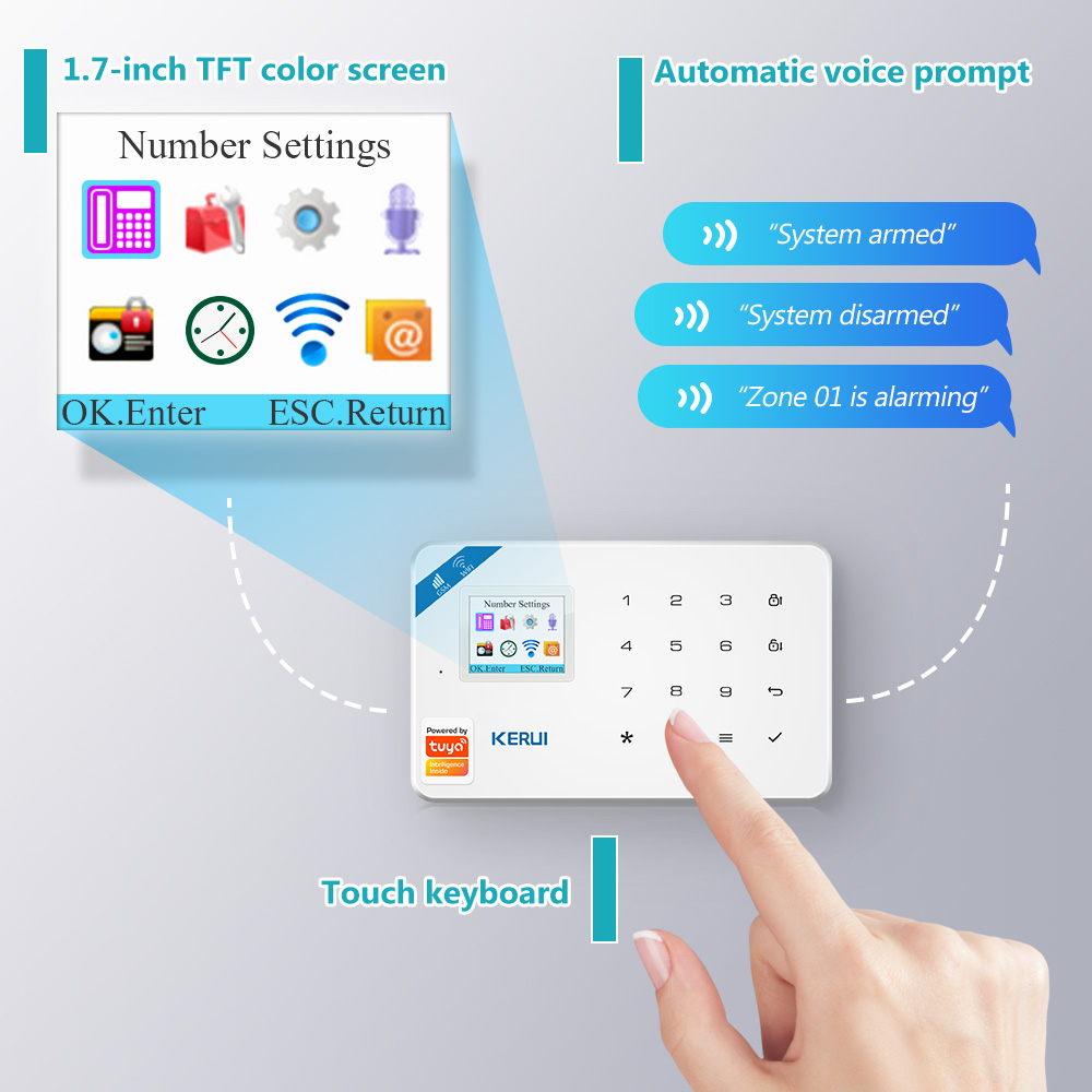 KERUI W181 GSM WIFI اتصال نظام - مراجعة Home Security Siren وسعره