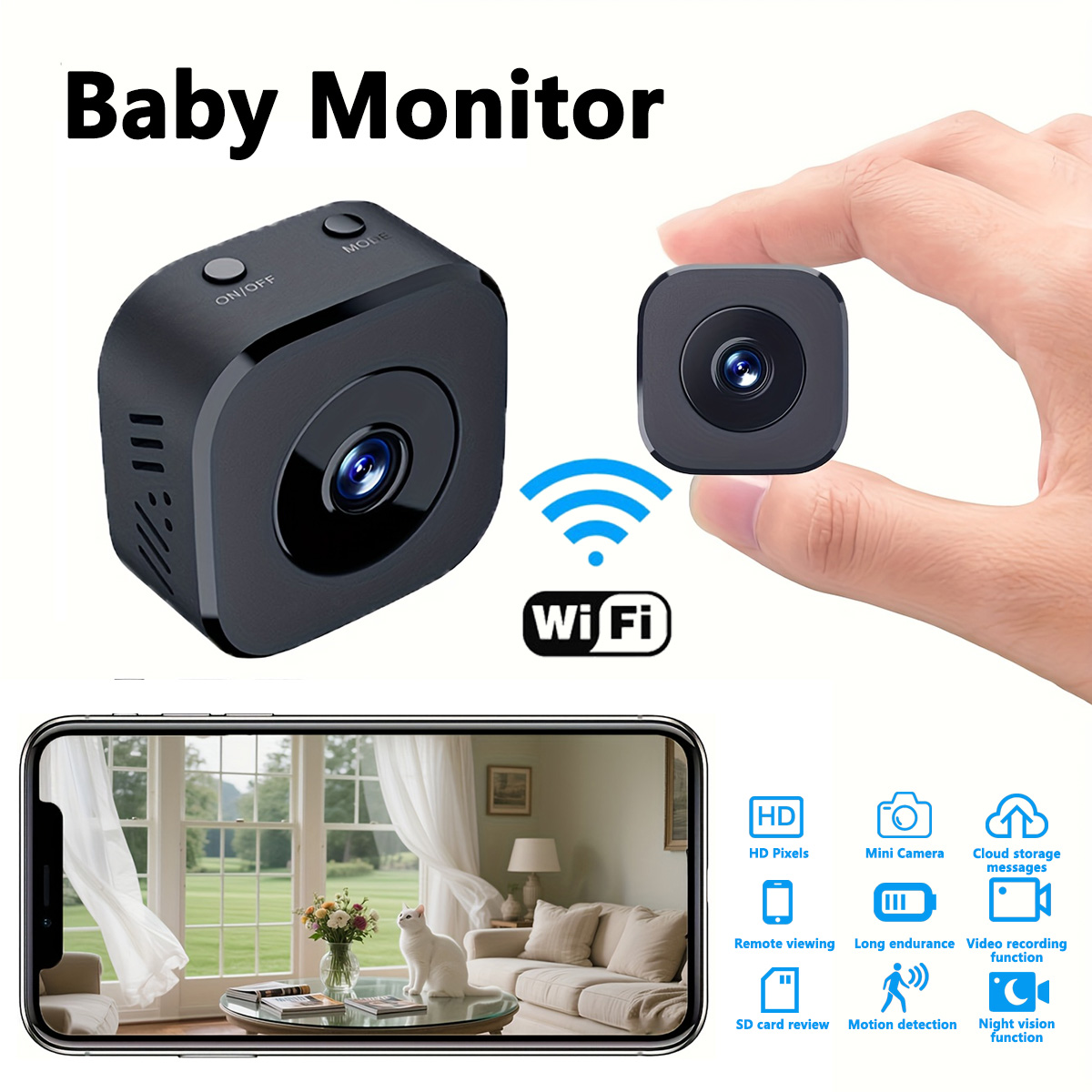 1080P HD كاميرا واي فاي صغيرة  - مراجعة Home Security With Monitoring وسعره