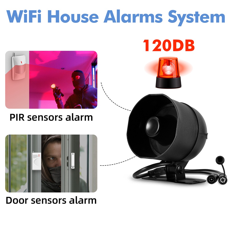 KERUI 120db نظام إنذار صفارة ا - مراجعة Home Security Siren وسعره
