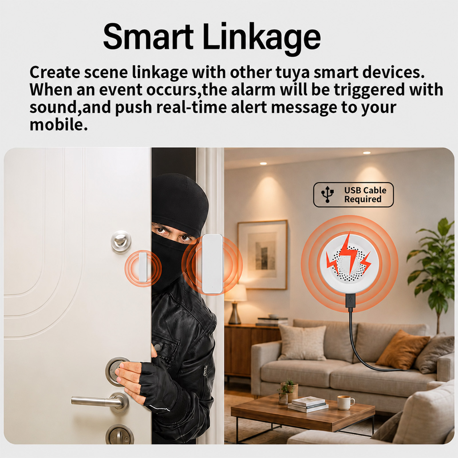جهاز إنذار ذكي Tuya Zigbee بقو - مراجعة Home Security Siren وسعره