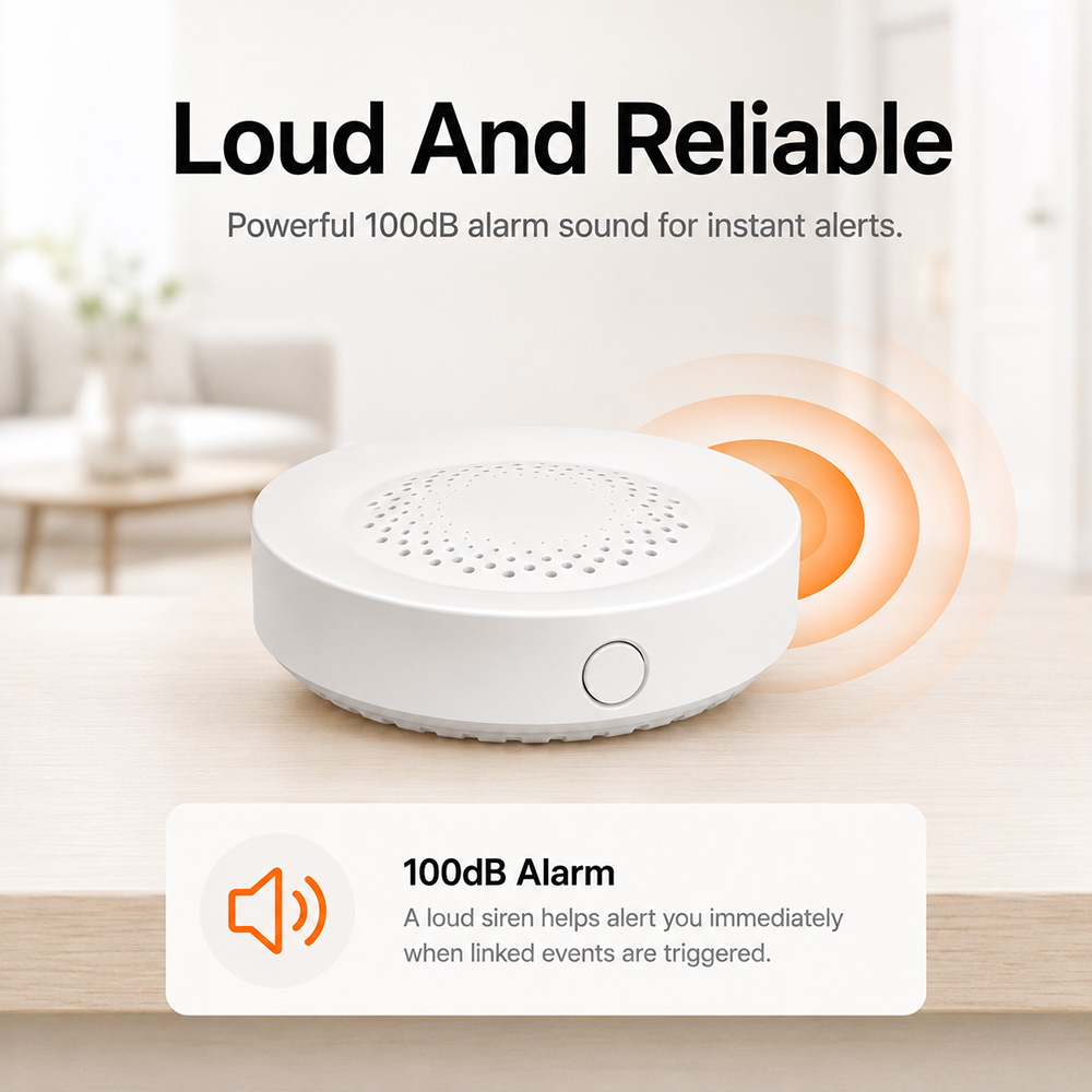 جهاز إنذار ذكي Tuya Zigbee بقو - مراجعة Home Security Siren وسعره
