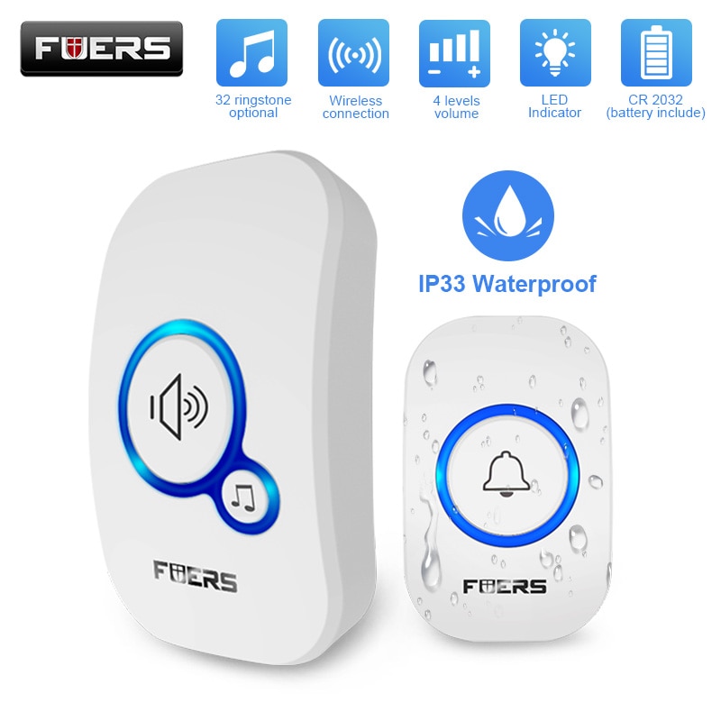 Fuers جرس باب لاسلكي مقاوم للم - مراجعة Home Security Bell وسعره