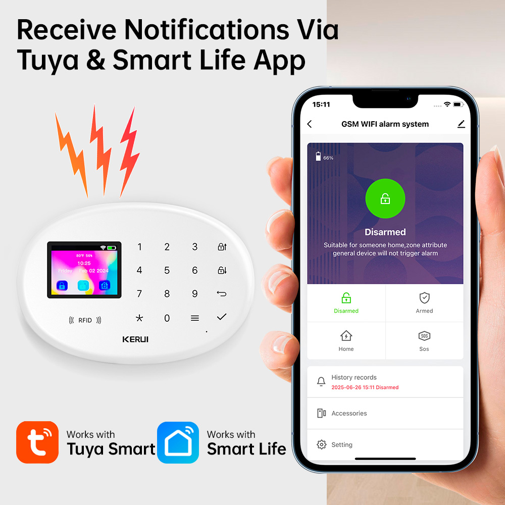 KERUI Tuya طقم إنذار منزلي لاس - مراجعة Home Security Siren وسعره